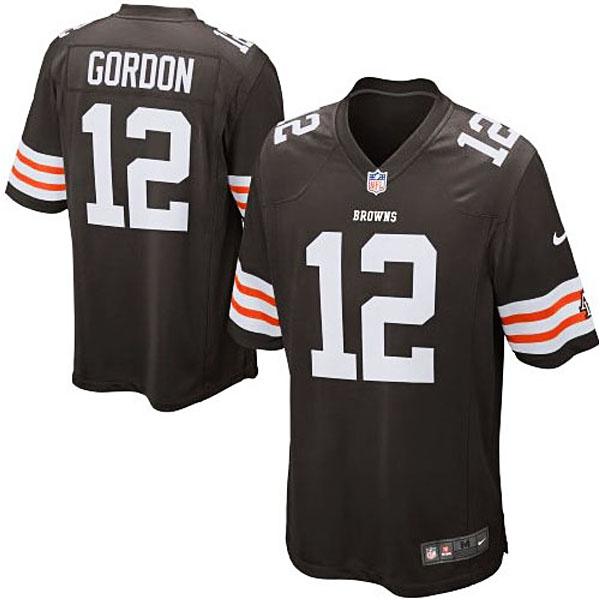 Mens Cleveland Browns #12 Josh Gordon Nike Brown Game Jersey