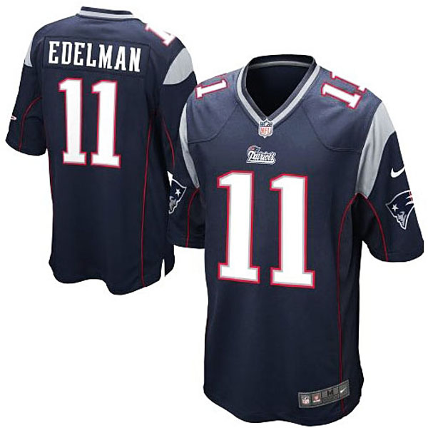 Men's New England Patriots #11 Julian Edelman Nike Navy Blue Team Color Game Jersey