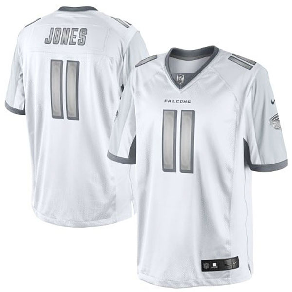 Men's Atlanta Falcons #11 Julio Jones Nike White Platinum Limited Jersey