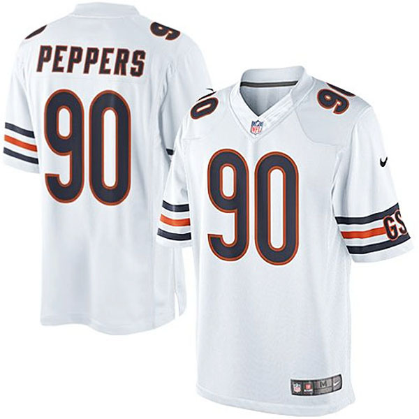 Men's Chicago Bears #90 Julius Peppers Nike White Limited Jersey