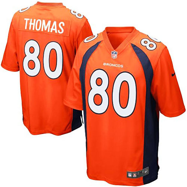 Mens Denver Broncos #80 Julius Thomas Nike Orange Game Jersey