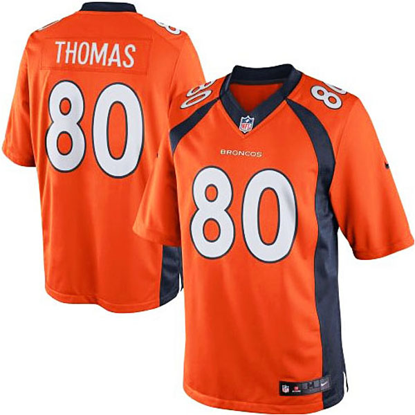 Men's Denver Broncos #80 Julius Thomas Nike Orange Team Color Limited Jersey