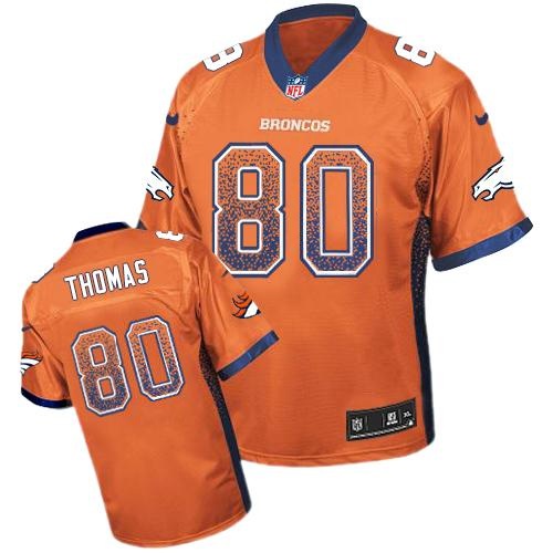 Men's Denver Broncos #80 Julius Thomas Nike Orange Team Color Drift Fashion Jersey