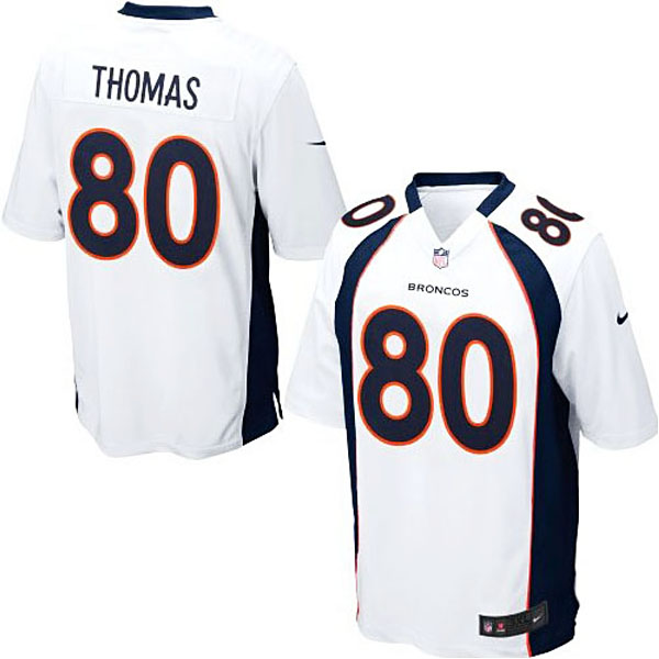 Mens Denver Broncos #80 Julius Thomas Nike White Game Jersey