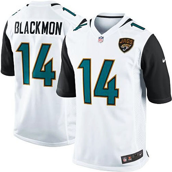 Mens Jacksonville Jaguars #14 Justin Blackmon Nike White Game Jersey