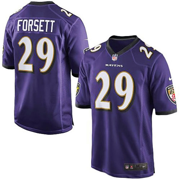 Mens Baltimore Ravens #29 Justin Forsett Nike Purple Game Jersey