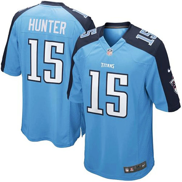 Mens Tennessee Titans #15 Justin Hunter Nike Light Blue Game Jersey