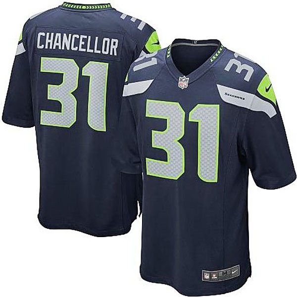 Mens Seattle Seahawks #31 Kam Chancellor Nike College Navy Game Jersey