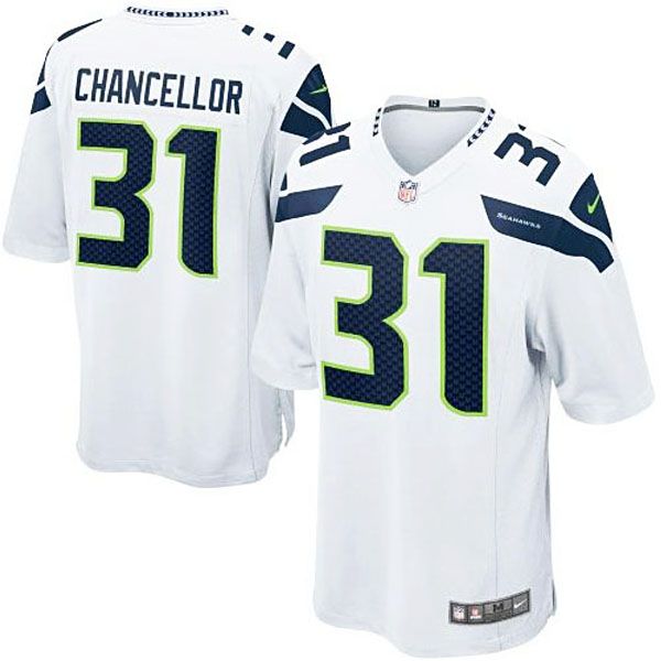 Mens Seattle Seahawks #31 Kam Chancellor Nike White Game Jersey