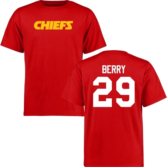 Kansas City Chiefs #29 Eric Berry Red Name & Number Wordmark T-shirt