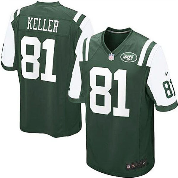 Mens New York Jets #81 Keller Nike Green Game Jersey