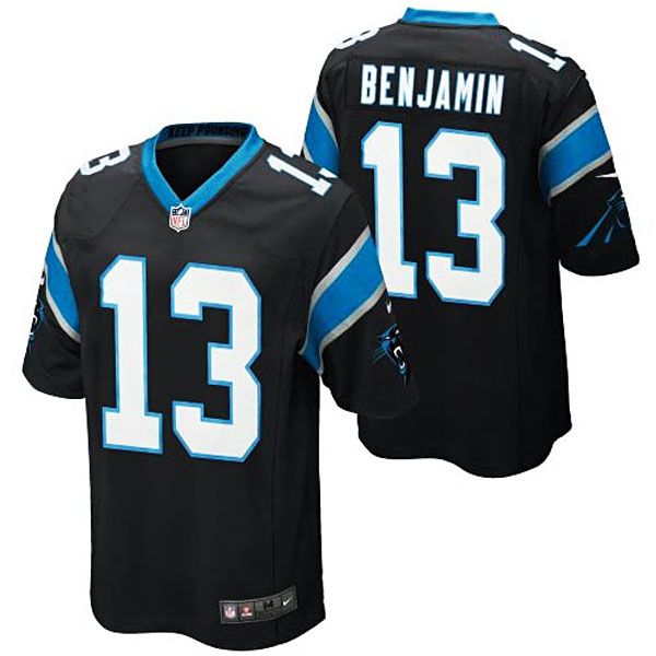 Mens Carolina Panthers #13 Kelvin Benjamin Nike Black Game Jersey