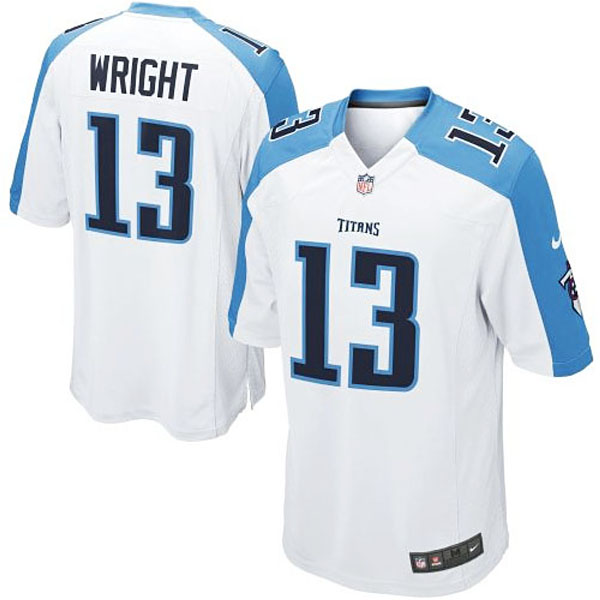 Mens Tennessee Titans #13 Kendall Wright Nike White Game Jersey