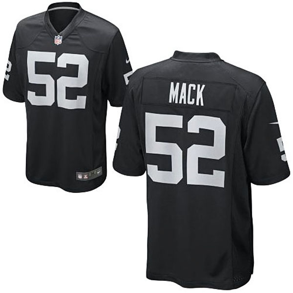 Mens Oakland Raiders #52 Khalil Mack Nike Black Game Jersey