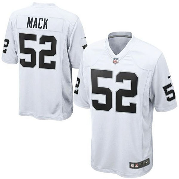 Mens Oakland Raiders #52 Khalil Mack Nike White Game Jersey