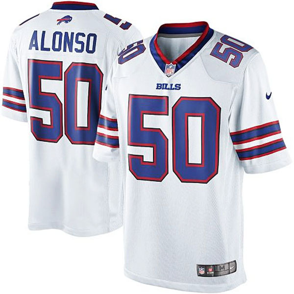 Men's Buffalo Bills #50 Kiko Alonso Nike White Team Color Limited Jersey