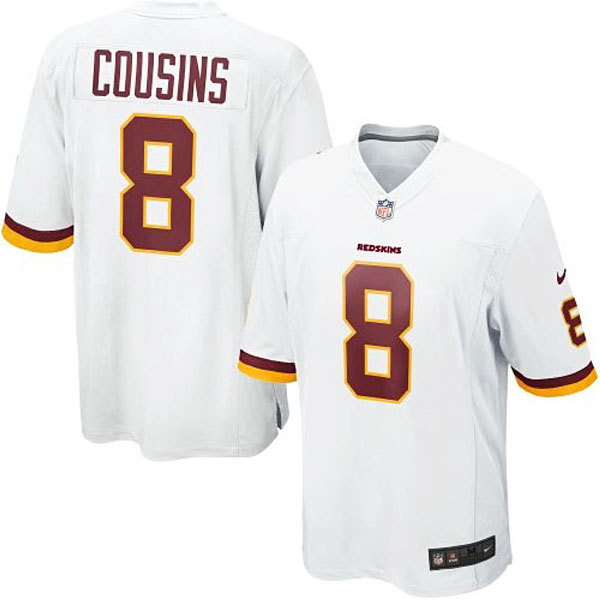 Mens Washington Redskins #8 Kirk Cousins Nike White Game Jersey