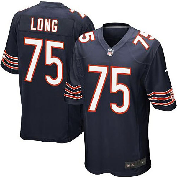 Mens Chicago Bears #75 Kyle Long Nike Navy Blue Game Jersey