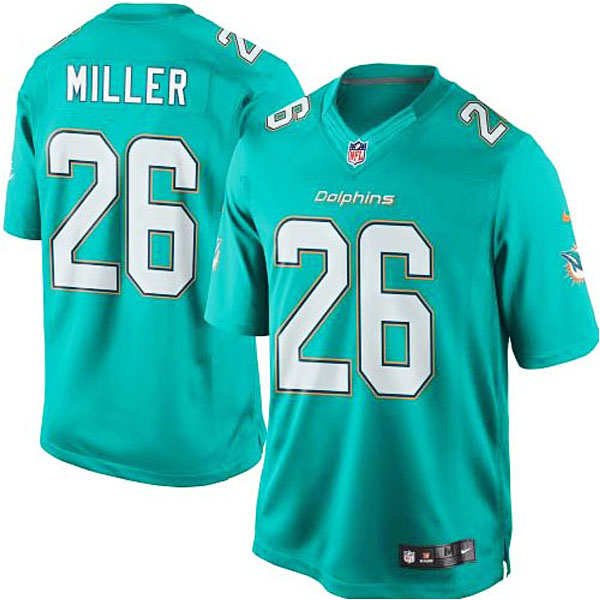 Men's Miami Dolphins #26 Lamar Miller Nike Aqua Team Color Limited Jersey