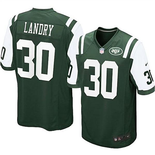 Mens New York Jets #30 Landry Nike Green Game Jersey