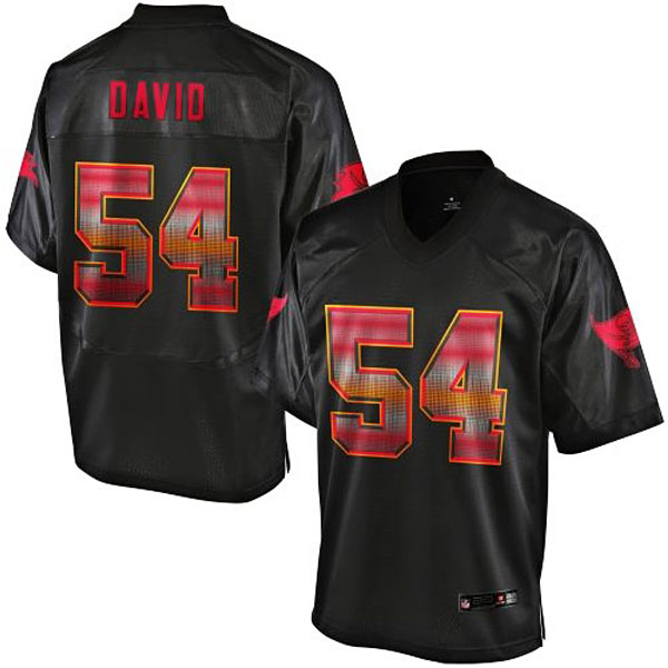 Mens Tampa Bay Buccaneers #54 Lavonte David Pro Line Black Strobe Jersey