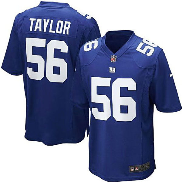 Mens New York Giants #56 Lawrence Taylor Nike Royal Blue Retired Player Game Jersey