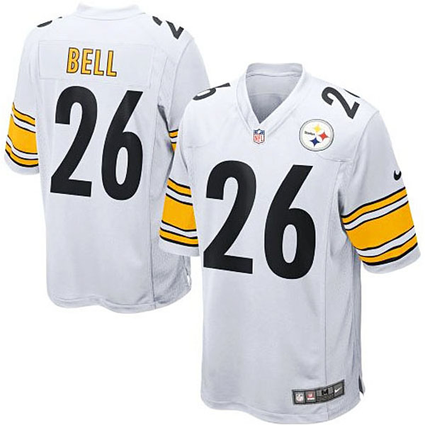 Mens Pittsburgh Steelers #26 Le'Veon Bell Nike White Game Jersey