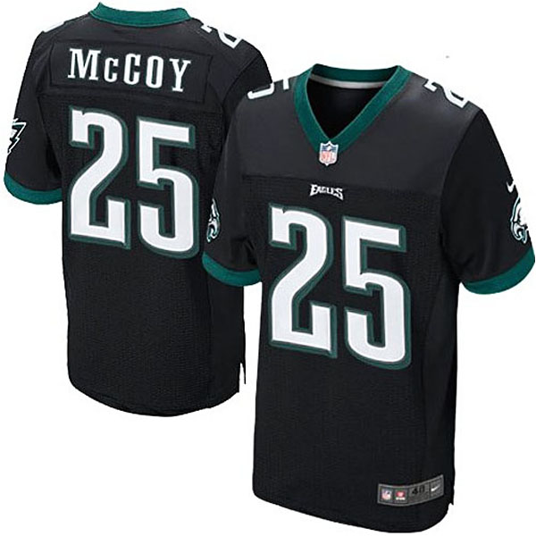 Mens Philadelphia Eagles #25 LeSean McCoy Nike Black Elite Jersey