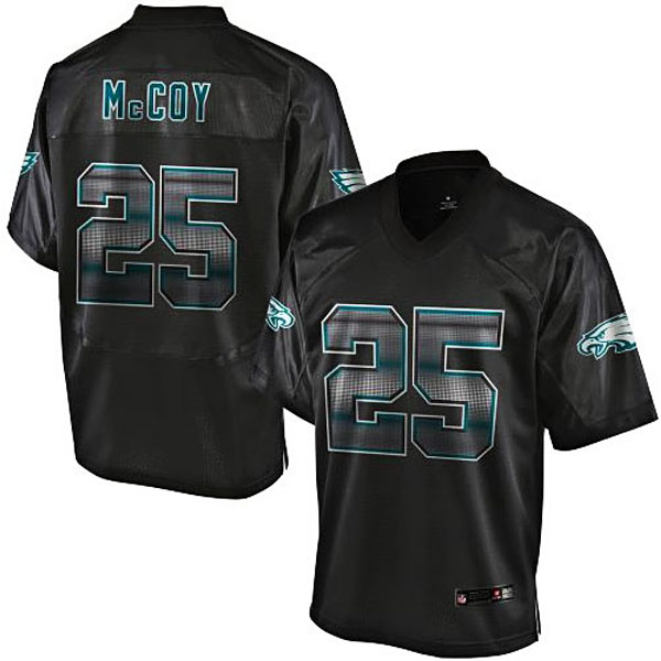 Men's Philadelphia Eagles #25 LeSean McCoy Pro Line Black Strobe Jersey