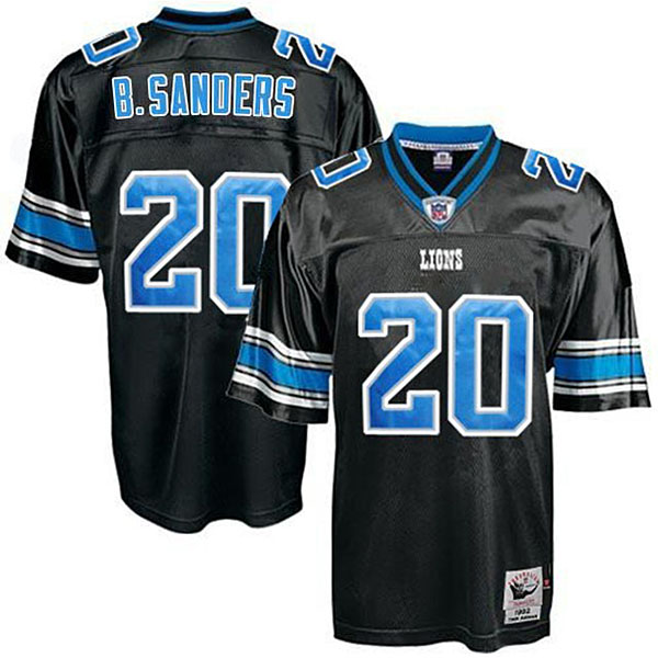 Men's Detroit Lions #20 Barry Sanders Black Elite Retired Player Jersey