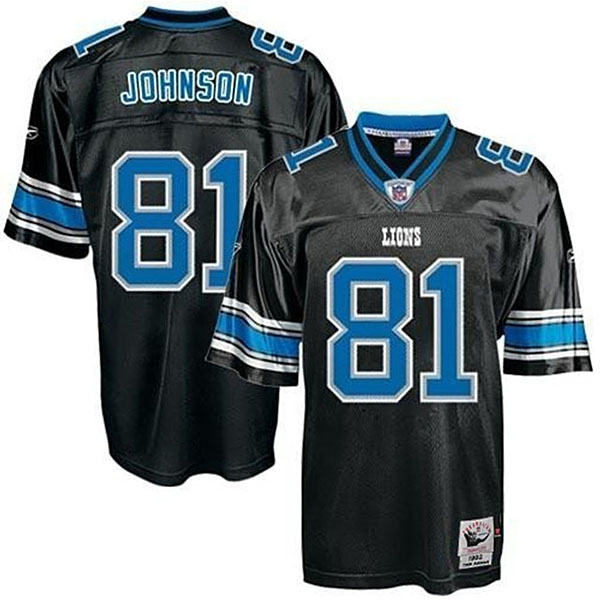 Men's Detroit Lions #81 Calvin Johnson Black Elite Jersey