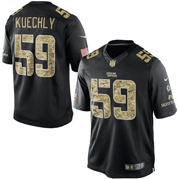 Men's Carolina Panthers #59 Luke Kuechly Nike Black Salute To Service Jersey