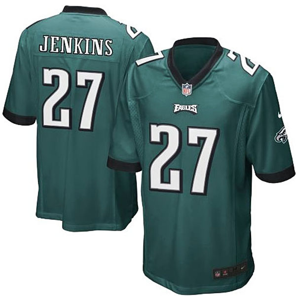 Mens Philadelphia Eagles #27 Malcolm Jenkins Nike Midnight Green Game Jersey