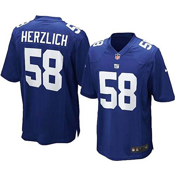 Mens New York Giants #58 Mark Herzlich Nike Royal Blue Game Jersey