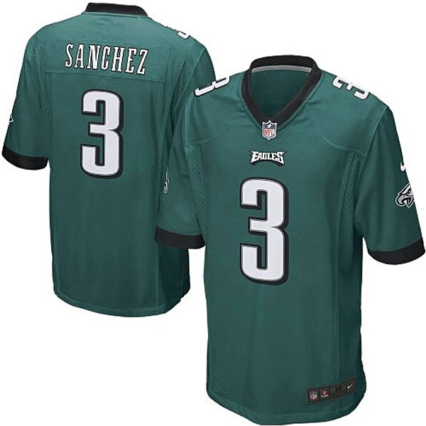 Mens Philadelphia Eagles #3 Mark Sanchez Nike Midnight Green Game Jersey