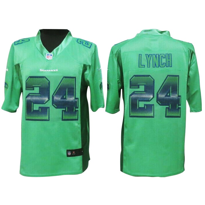 2015 New Nike Seattle Seahawks #24 Marshawn Lynch Limited Green Jersey