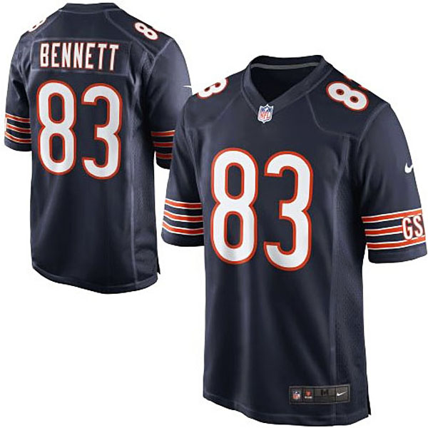 Mens Chicago Bears #83 Martellus Bennett Nike Navy Blue Game Jersey