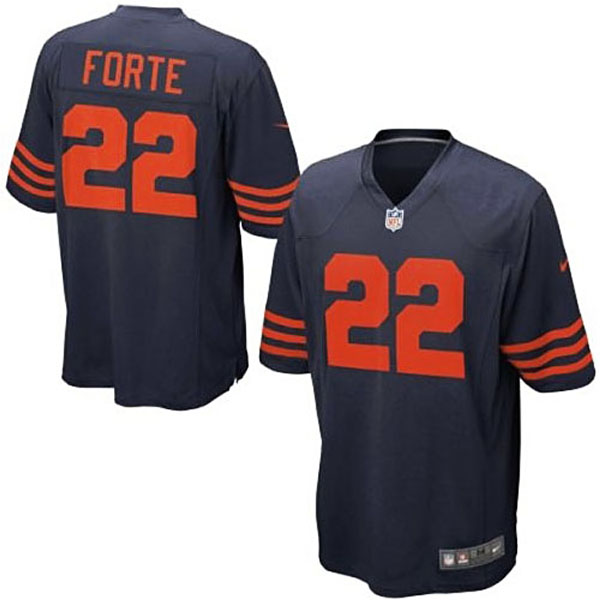 Mens Chicago Bears #22 Matt Forte Nike Navy Blue Alternate Game Jersey