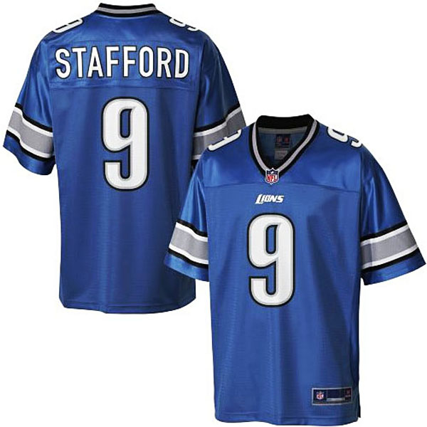 Mens Detroit Lions #9 Matthew Stafford Pro Line Light Blue Player Jersey