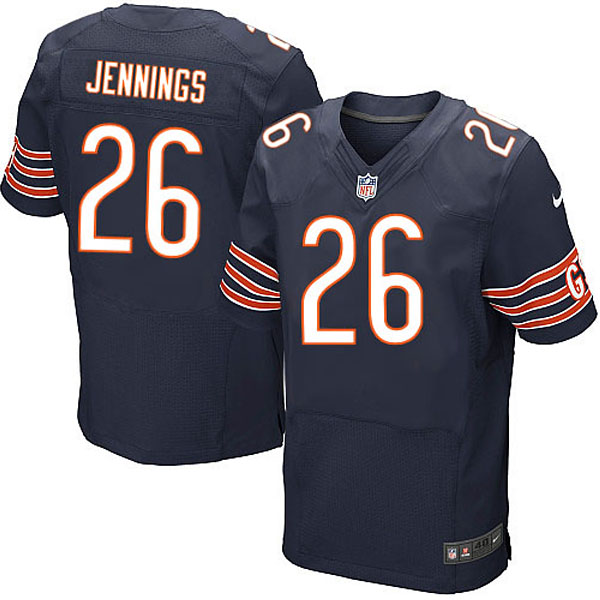 Men Nike Chicago Bears #26 Tim Jennings Elite Navy Blue Team Color NFL Jersey