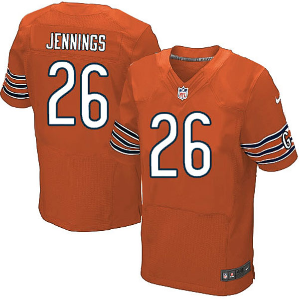 Men Nike Chicago Bears #26 Tim Jennings Elite Orange Alternate NFL Jersey