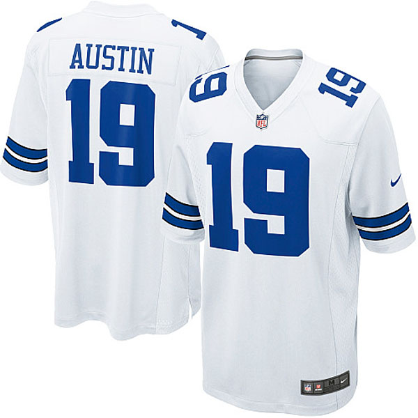 Men Nike Dallas Cowboys 19 Miles Austin Game White Jersey