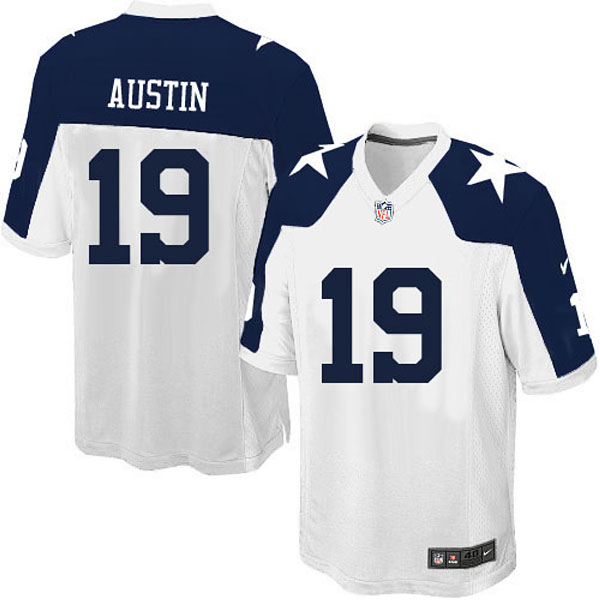 Men Nike Dallas Cowboys 19 Miles Austin Game White Throwback Alternate Jersey