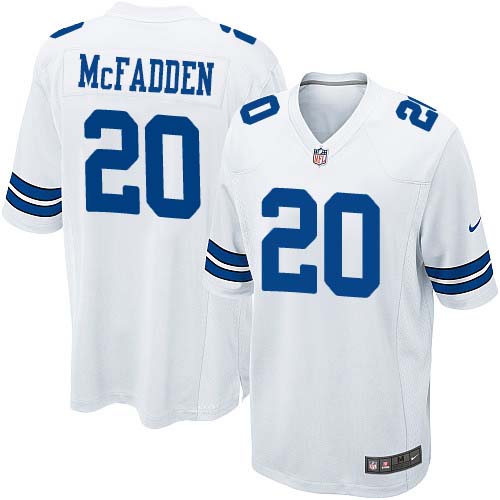 Men's Dallas Cowboys #20 Darren McFadden Game White Jersey