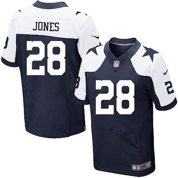 Men Nike Dallas Cowboys 28 Felix Jones Elite Navy Blue Throwback Alternate Jersey