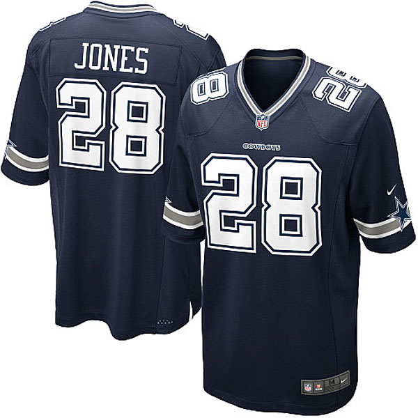 Men Nike Dallas Cowboys 28 Felix Jones Game Navy Blue Team Color Jersey