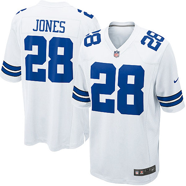 Men Nike Dallas Cowboys 28 Felix Jones Game White Jersey