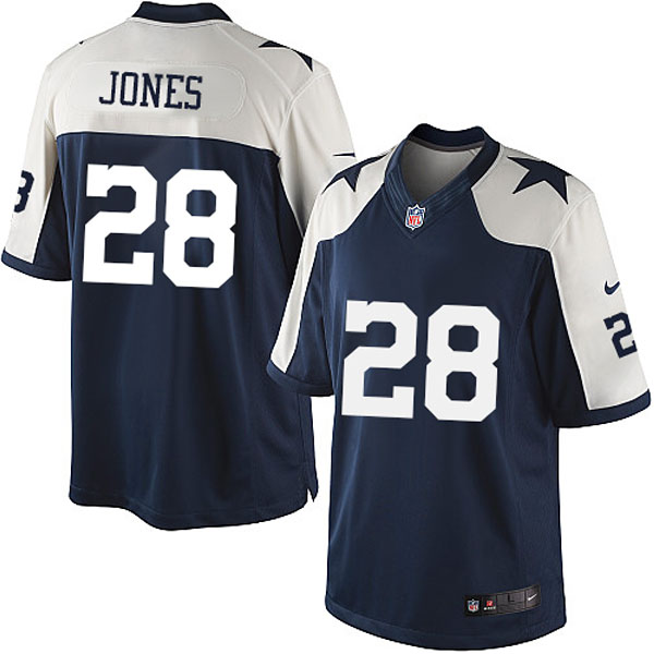 Men Nike Dallas Cowboys 28 Felix Jones Limited Navy Blue Throwback Alternate Jersey