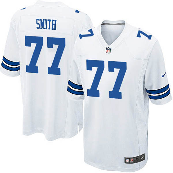 Men Nike Dallas Cowboys 77 Tyron Smith Game White Jersey