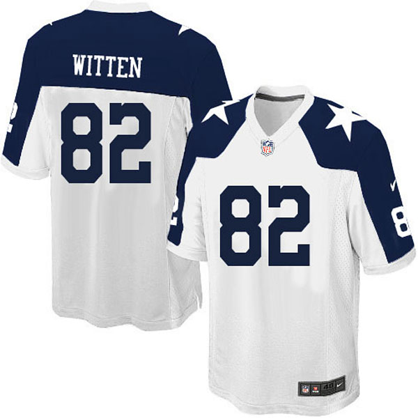 Men Nike Dallas Cowboys 82 Jason Witten Game White Throwback Alternate Jersey